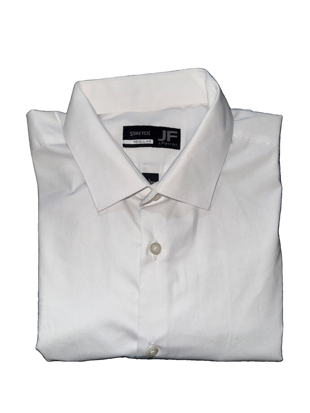 J. Ferrar Mens Regular Fit Stretch Shirt White 16-16.5 32-33 L